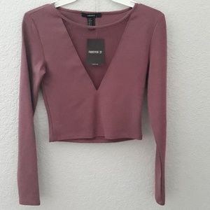 Mauve Cut-out Crop top.